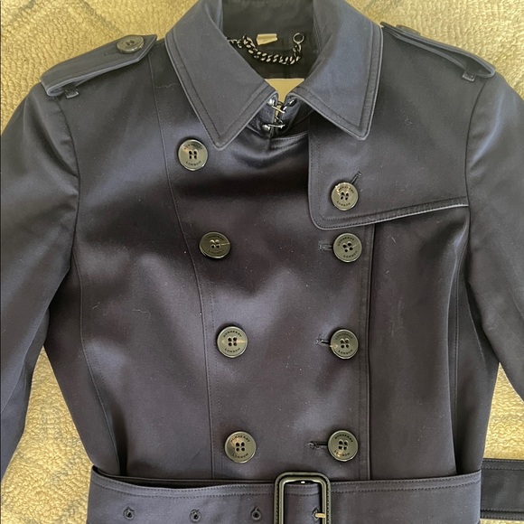 Burberry Navy  Blue Trench Coat - Picture 6 of 11